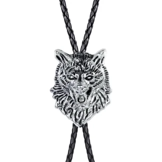 Wolf Head Bolo Tie for Men and Women