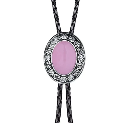 Oval Shaped Bolo Tie with Vintage-style Decor - Image 13