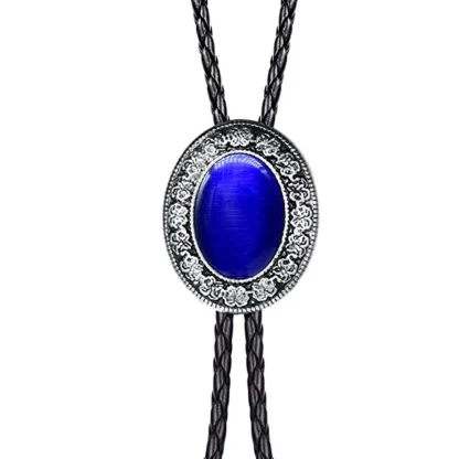 Oval Shaped Bolo Tie with Vintage-style Decor - Image 12