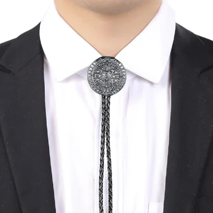 Round Embossed Decorative Western Tie - Image 10