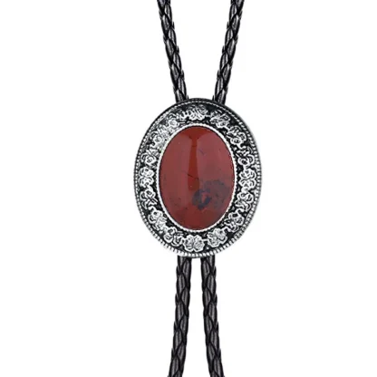 Oval Shaped Bolo Tie with Vintage-style Decor - Image 10