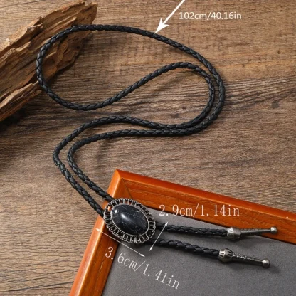 Elegant Western Tie with Faux Leather Rope - Image 6