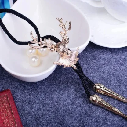 Retro Deer Head Shaped Bolo Tie - Image 4