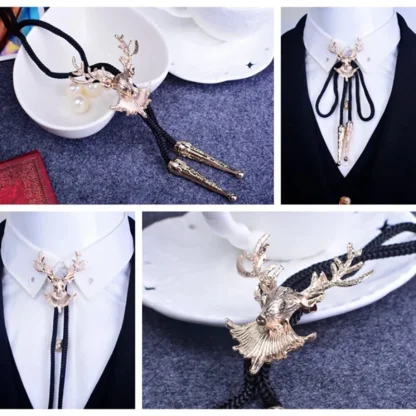 Retro Deer Head Shaped Bolo Tie - Image 3